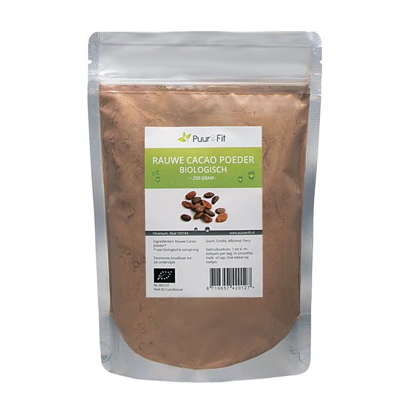 programma Tekstschrijver Idool Biologische rauwe criollo Cacao poeder kopen | 250 gram - Puur & Fit